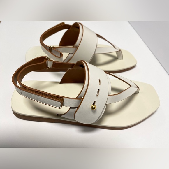 Mercedes Castillo Women’s Cream ADRIA  Napa Thong  LEATHER FLAT SANDAL 8/38 - Picture 7 of 15